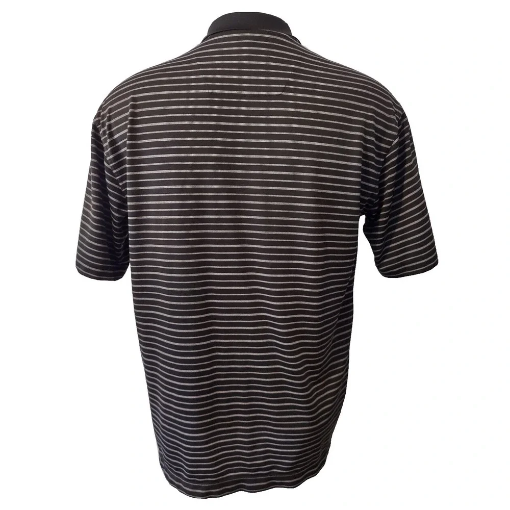 Nike Golf Polo Shirt Men's Large Norm Core Athleisure Black Striped Nike Fit DRY